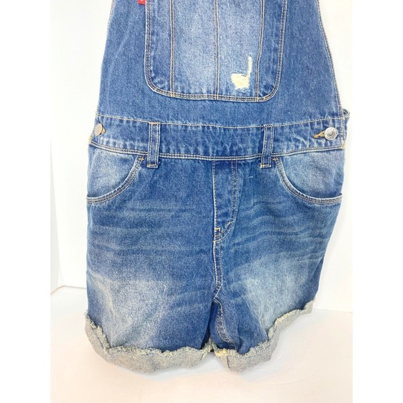 Levi’s Shortall Size 16 Reg Overall Jeans Shorts girls - Picture 4 of 16